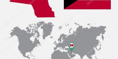 Кувајт мапа во мапата на светот