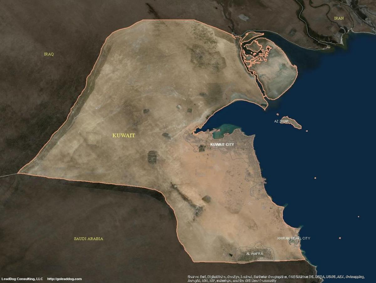 карта на кувајт satellite